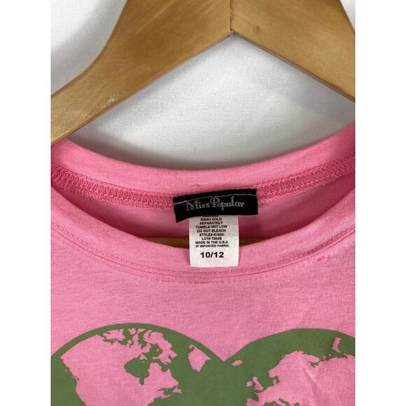 NWOT Miss Popular Girls Stronger Together Pink Long Sleeve Tshirt size 10/12 - Picture 3 of 4